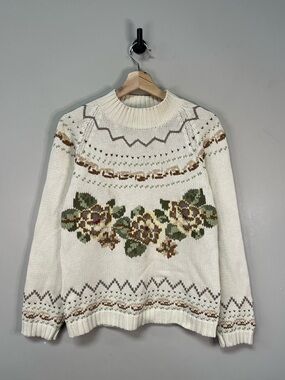 Vintage Eddie Bauer Floral Knit Sweater